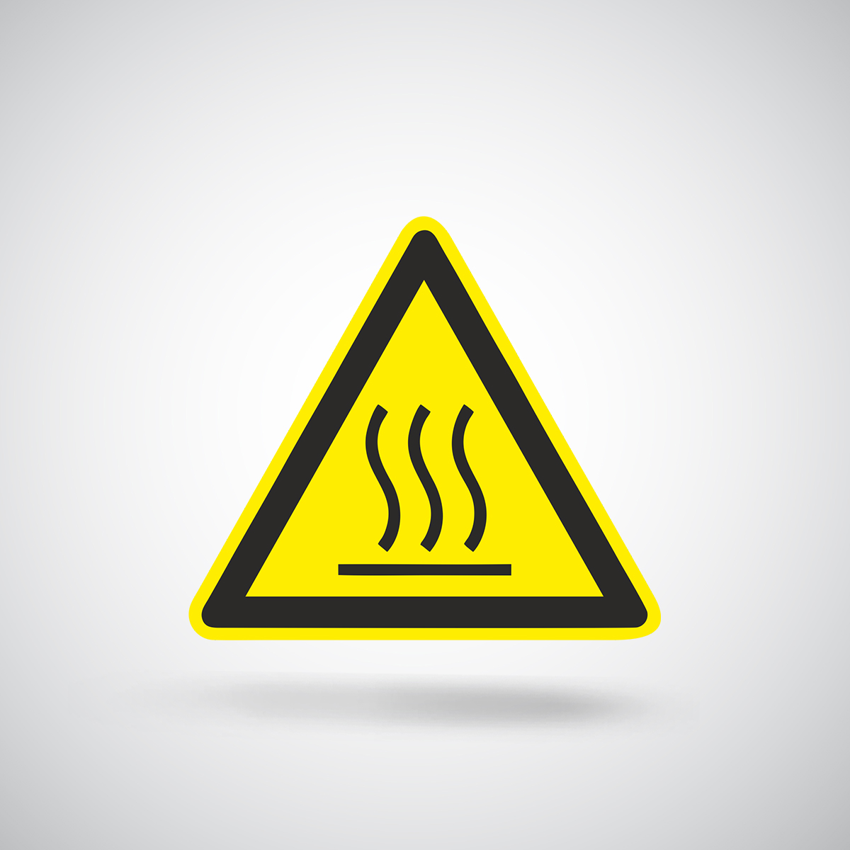 Aufkleber "Warnung vor heißer Oberfläche" - Werbeagentur pixel design